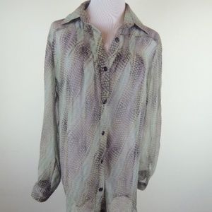 WISH AUSTRALIA SILK SHEER PYTHON shirt Tunic xs